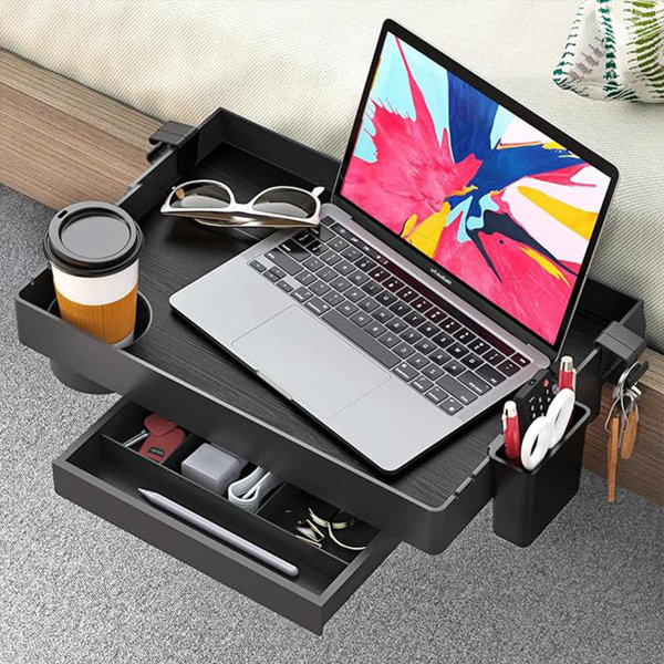 SPACEKEEPER Bedside Shelf for Bed with Drawer, College Dorm Room Clip